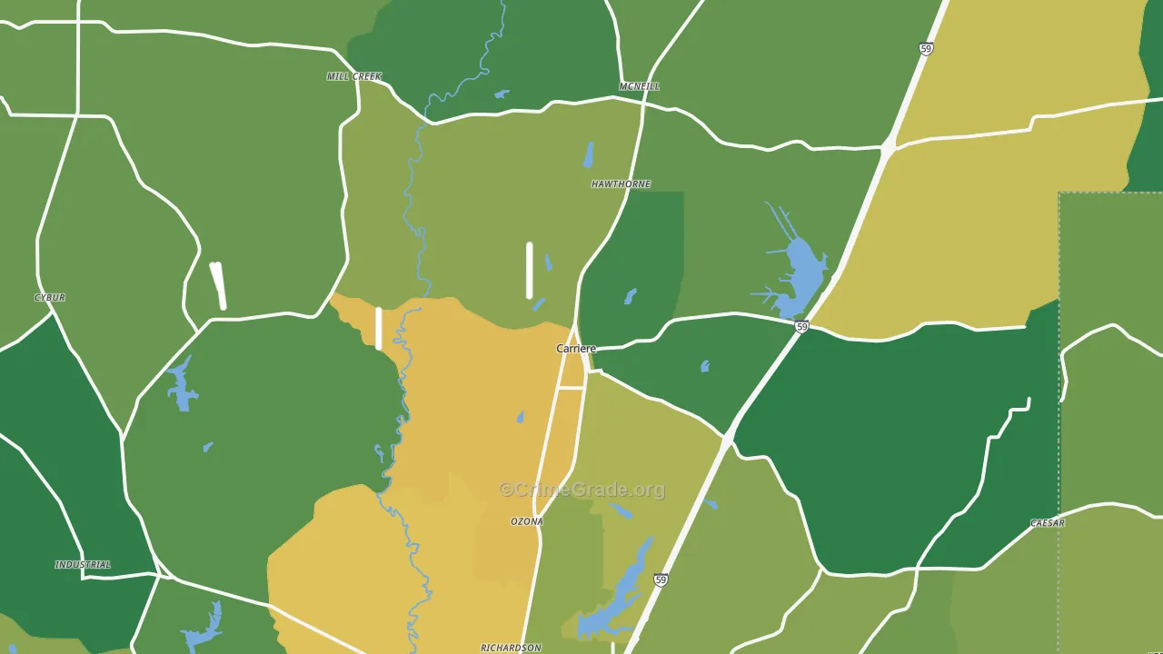 Carriere, MS Map of Theft Rates