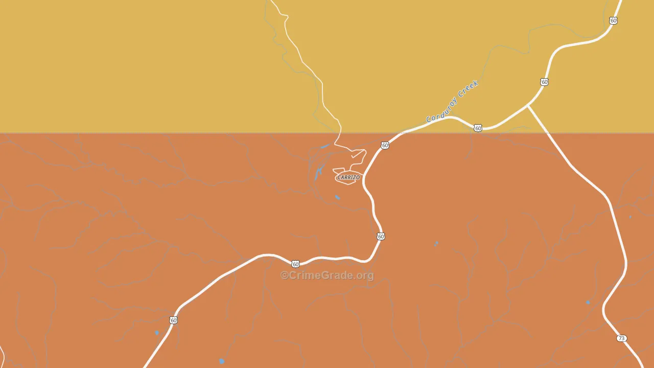 Carrizo, AZ Map of Theft Rates