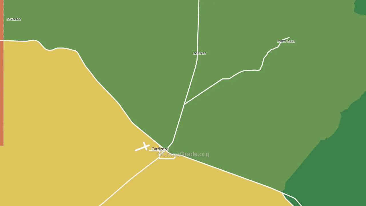 Carrizozo, NM Map of Theft Rates