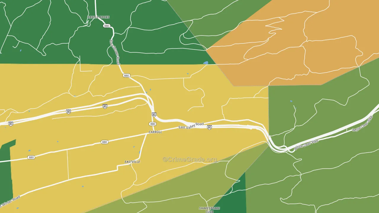 Carroll, PA Map of Theft Rates