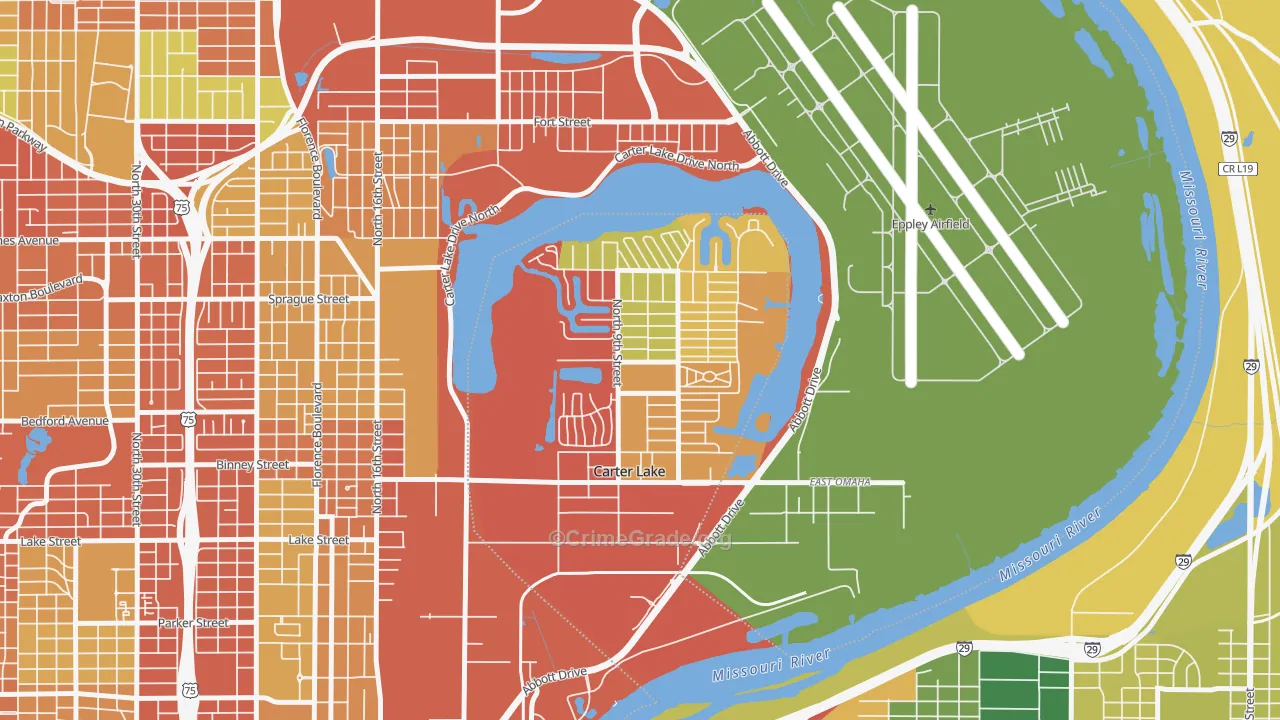 Carter Lake, IA Map of Theft Rates
