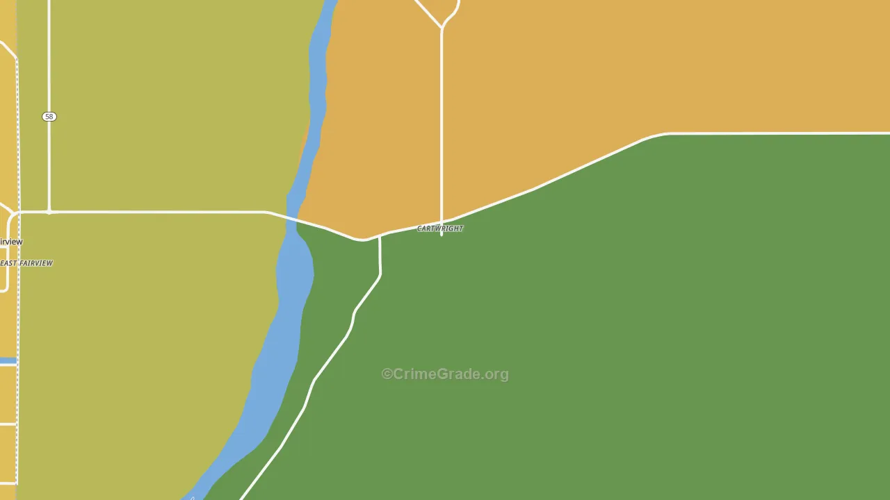 Cartwright, ND Map of Theft Rates