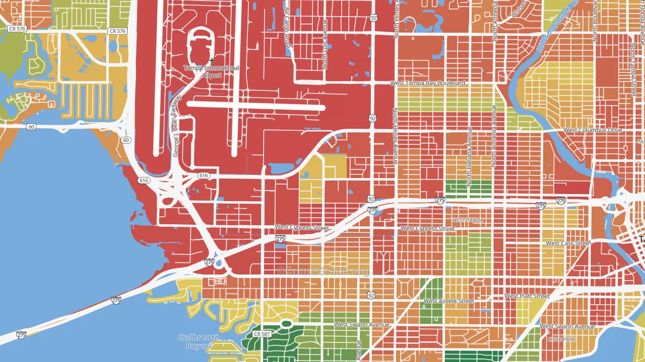 Carver City-Lincoln Gardens, Tampa, FL Map of Theft Rates