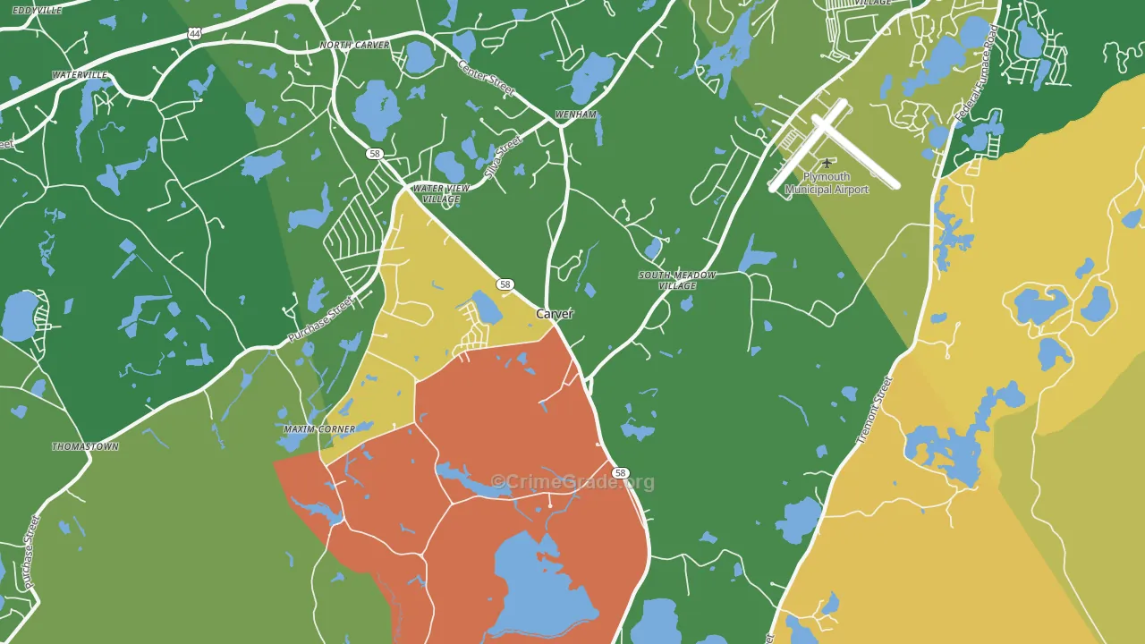 Carver, MA Map of Theft Rates