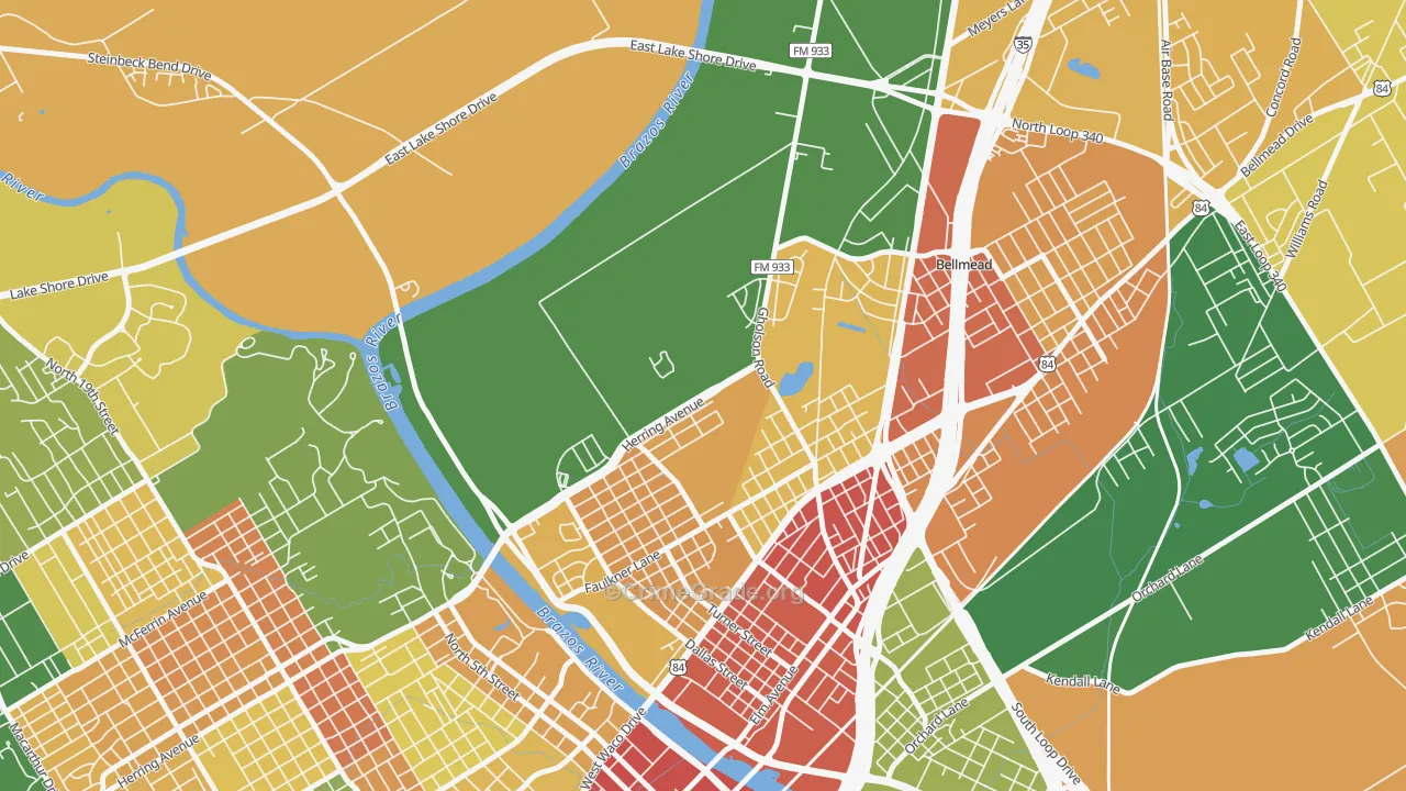 Carver, Waco, TX Map of Theft Rates