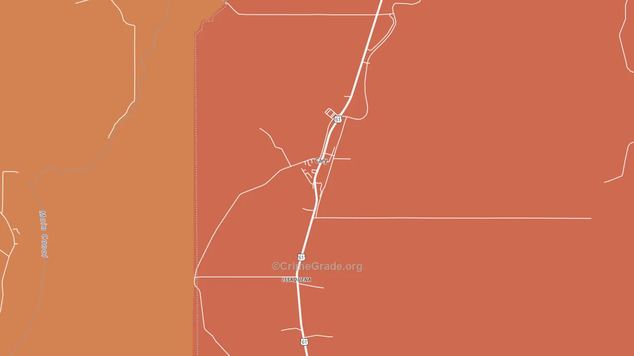 Cary, MS Map of Theft Rates