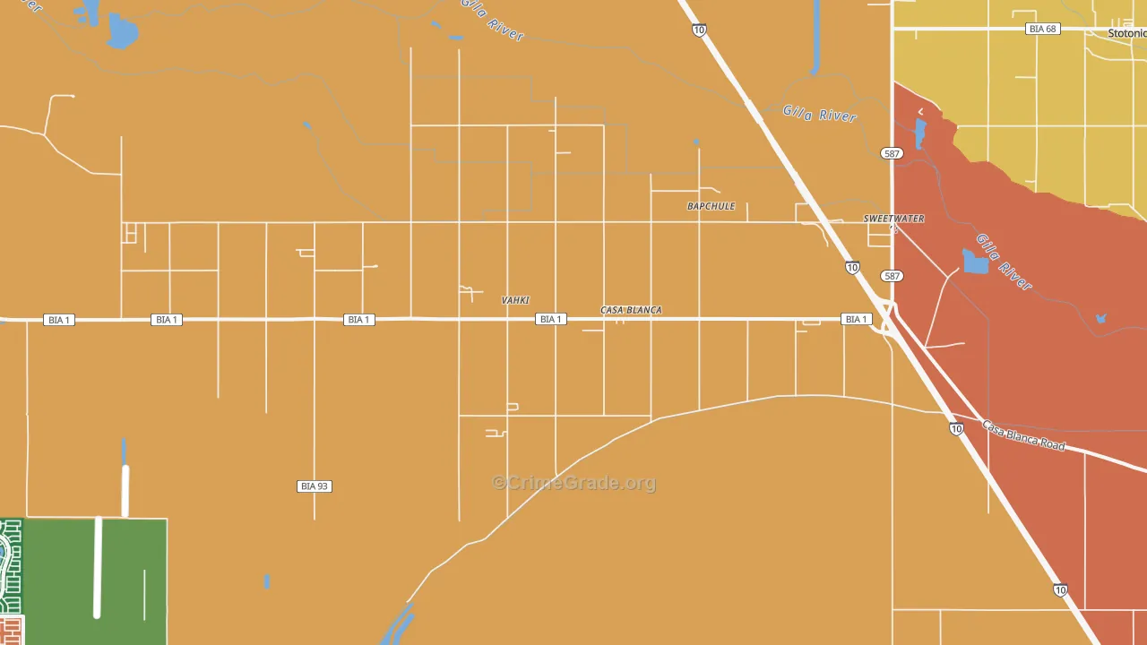 Casa Blanca, AZ Map of Theft Rates