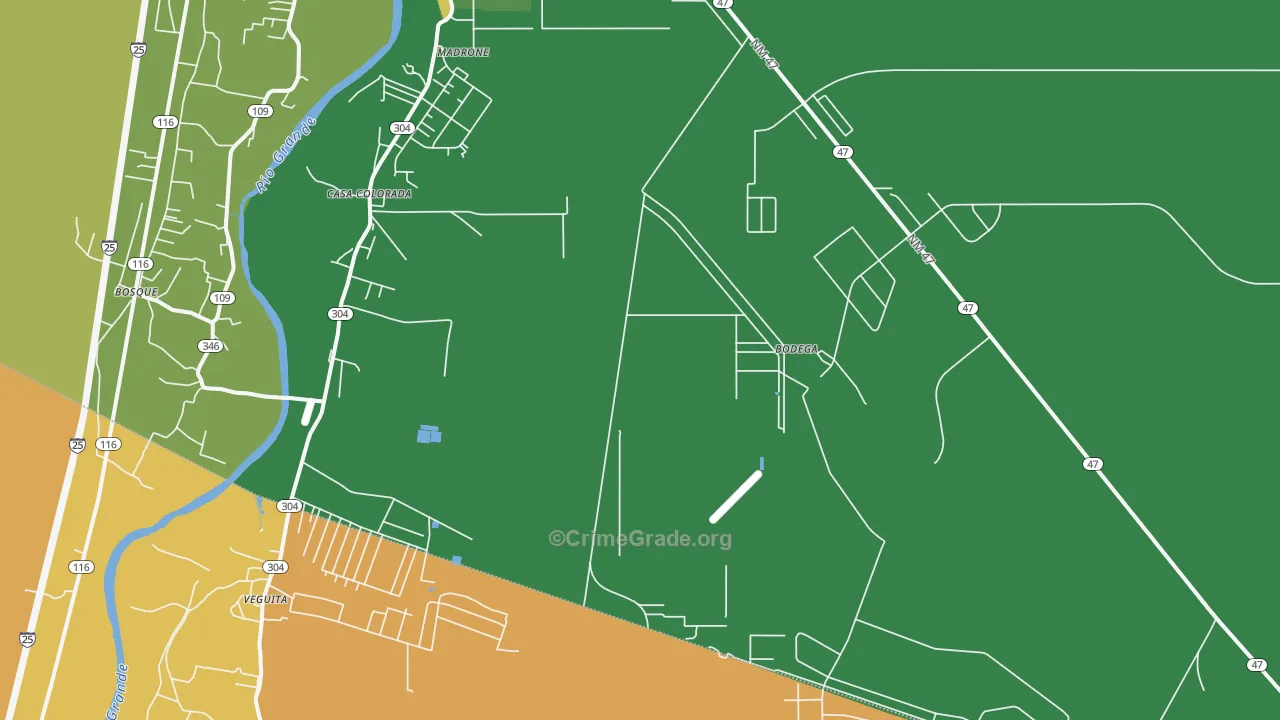 Casa Colorada, NM Map of Theft Rates