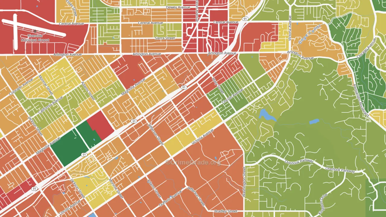 Casablanca, Riverside, CA Map of Theft Rates