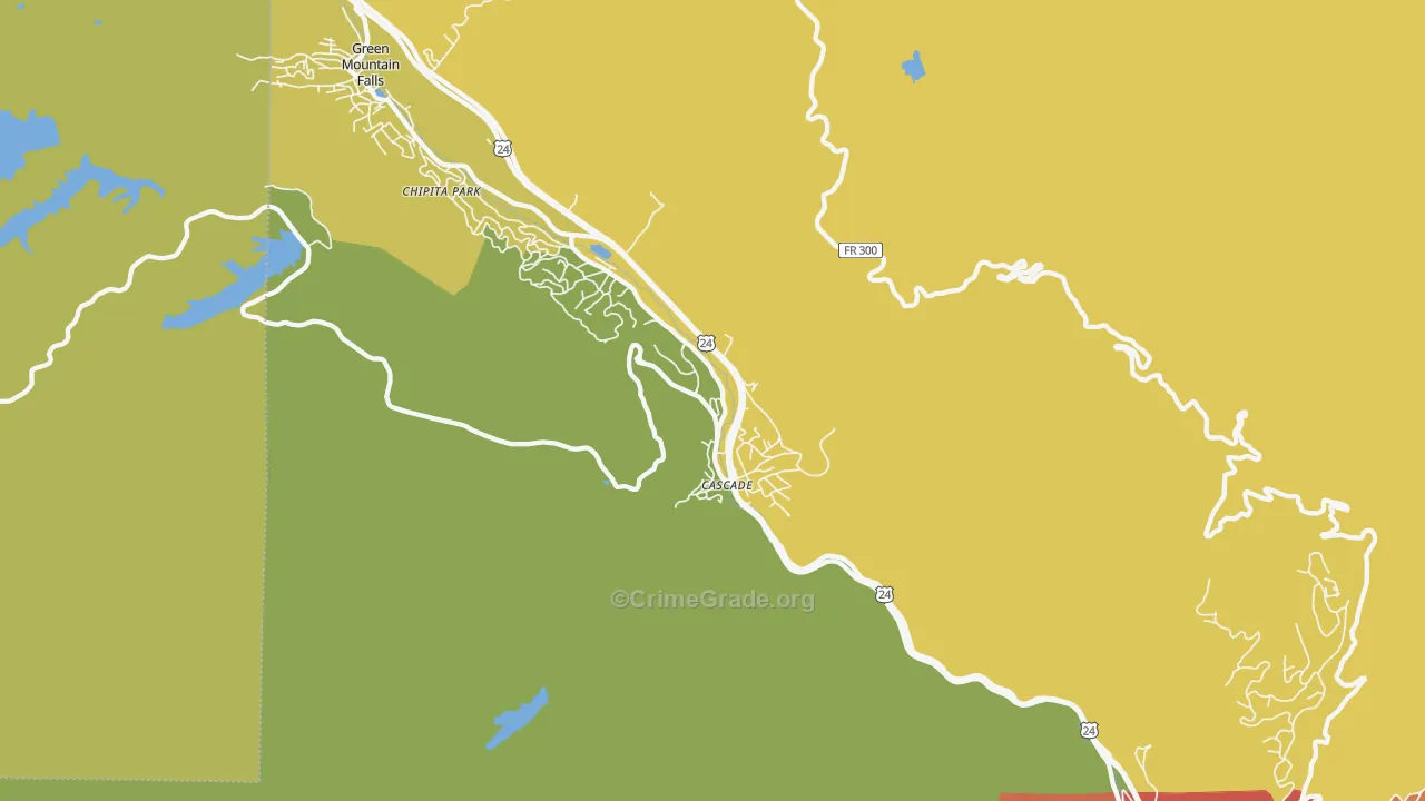Cascade, CO Map of Theft Rates