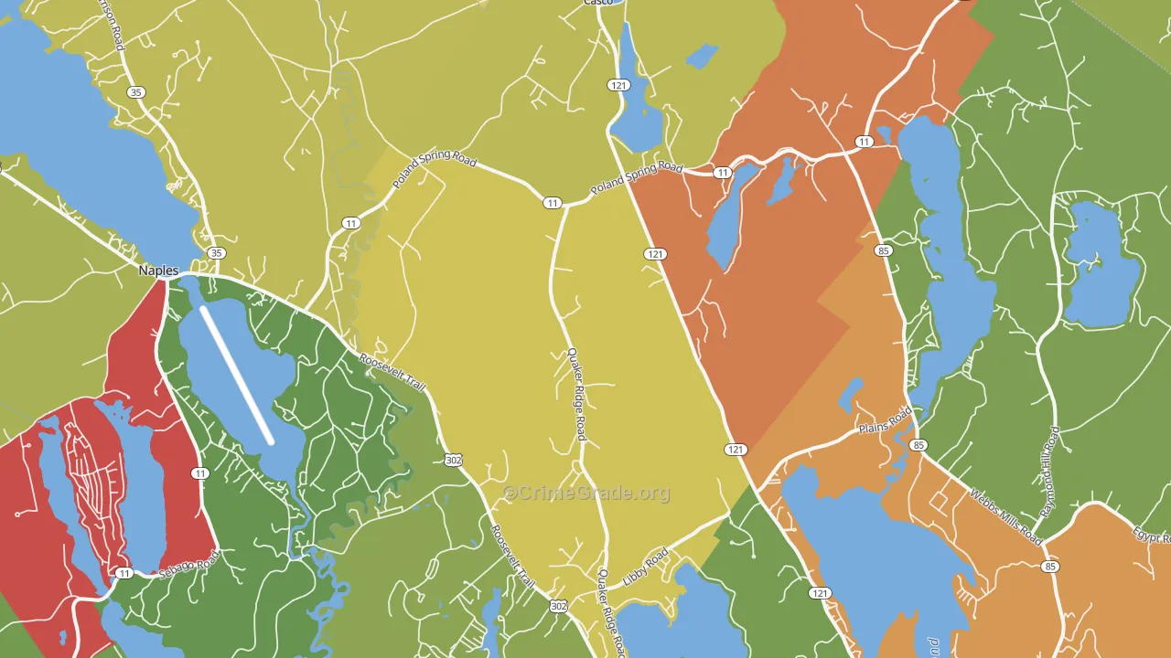 Casco, ME Map of Theft Rates