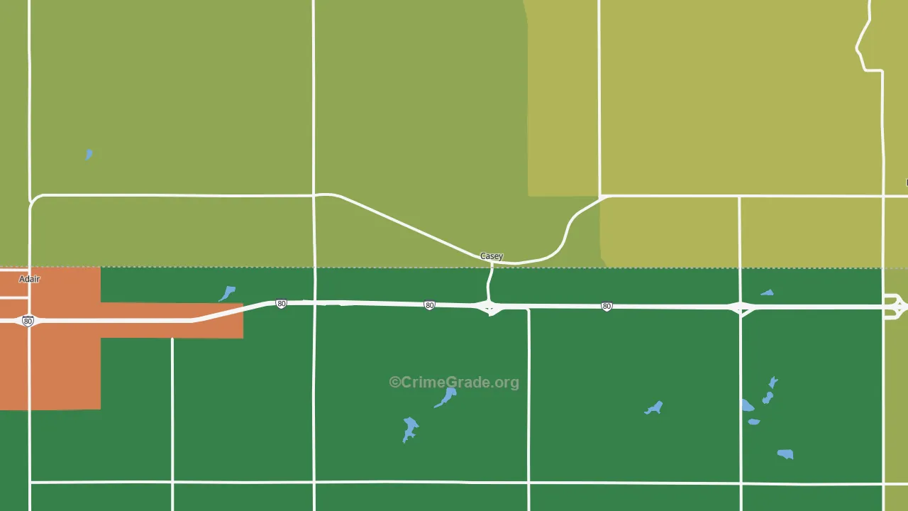 Casey, IA Map of Theft Rates