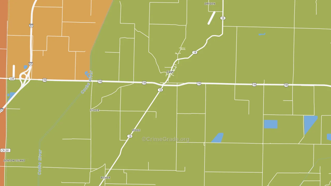 Cash, AR Map of Theft Rates