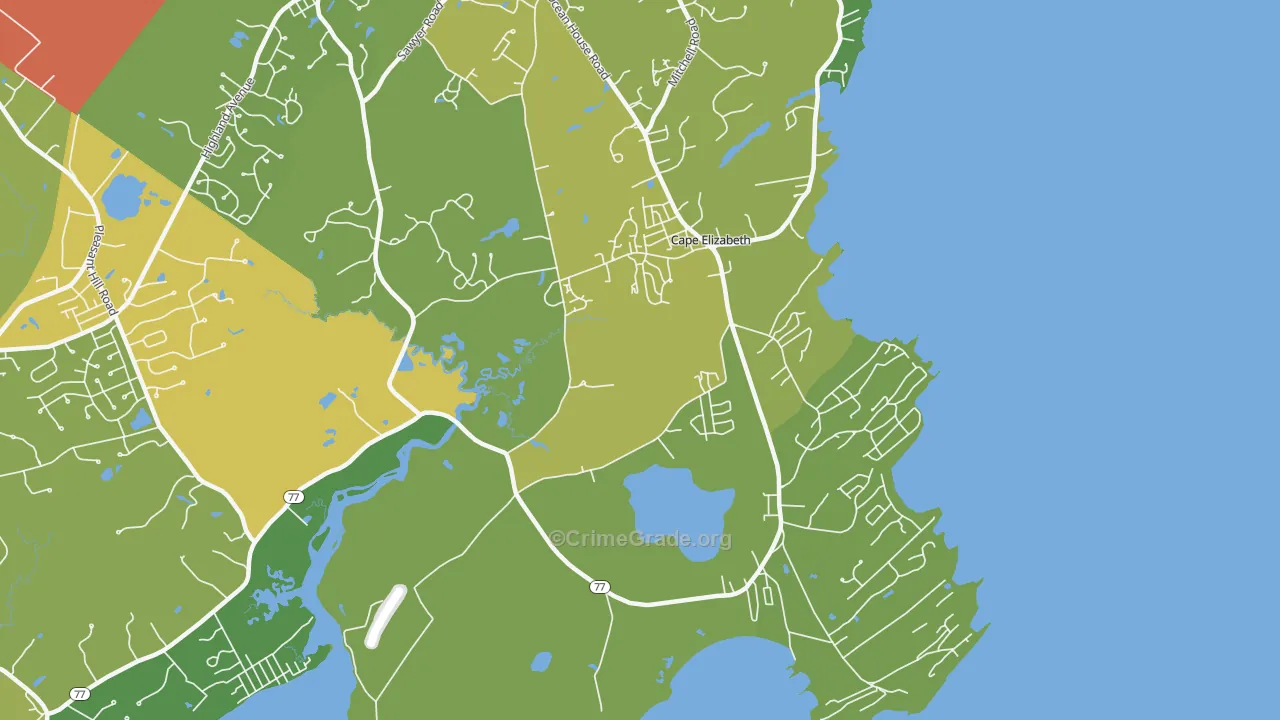 Cash Corner, ME Map of Theft Rates