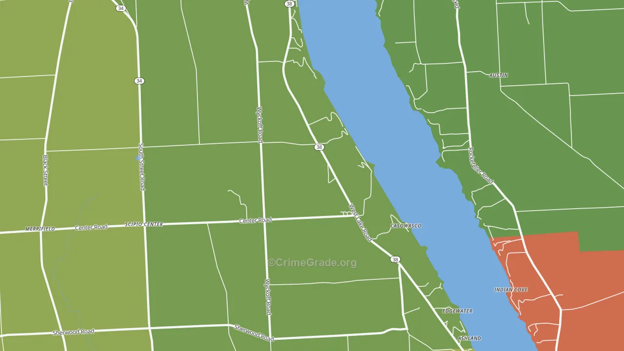 Casowasco, NY Map of Theft Rates