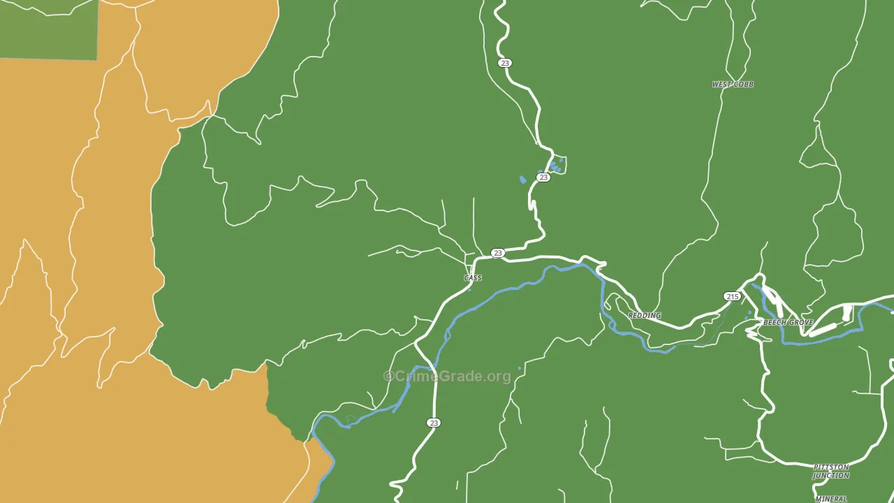 Cass, AR Map of Theft Rates