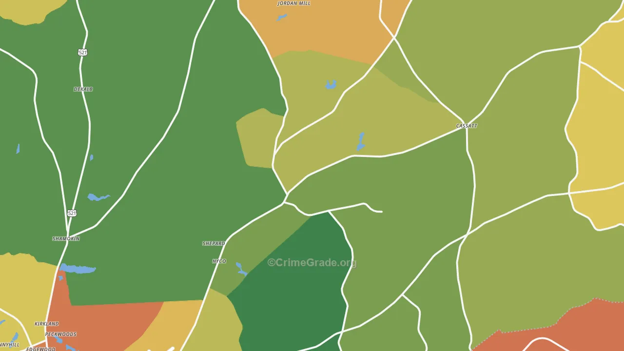 Cassatt, SC Map of Theft Rates