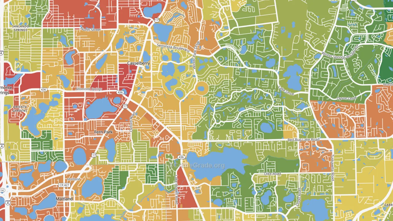 Casselberry, FL Map of Theft Rates