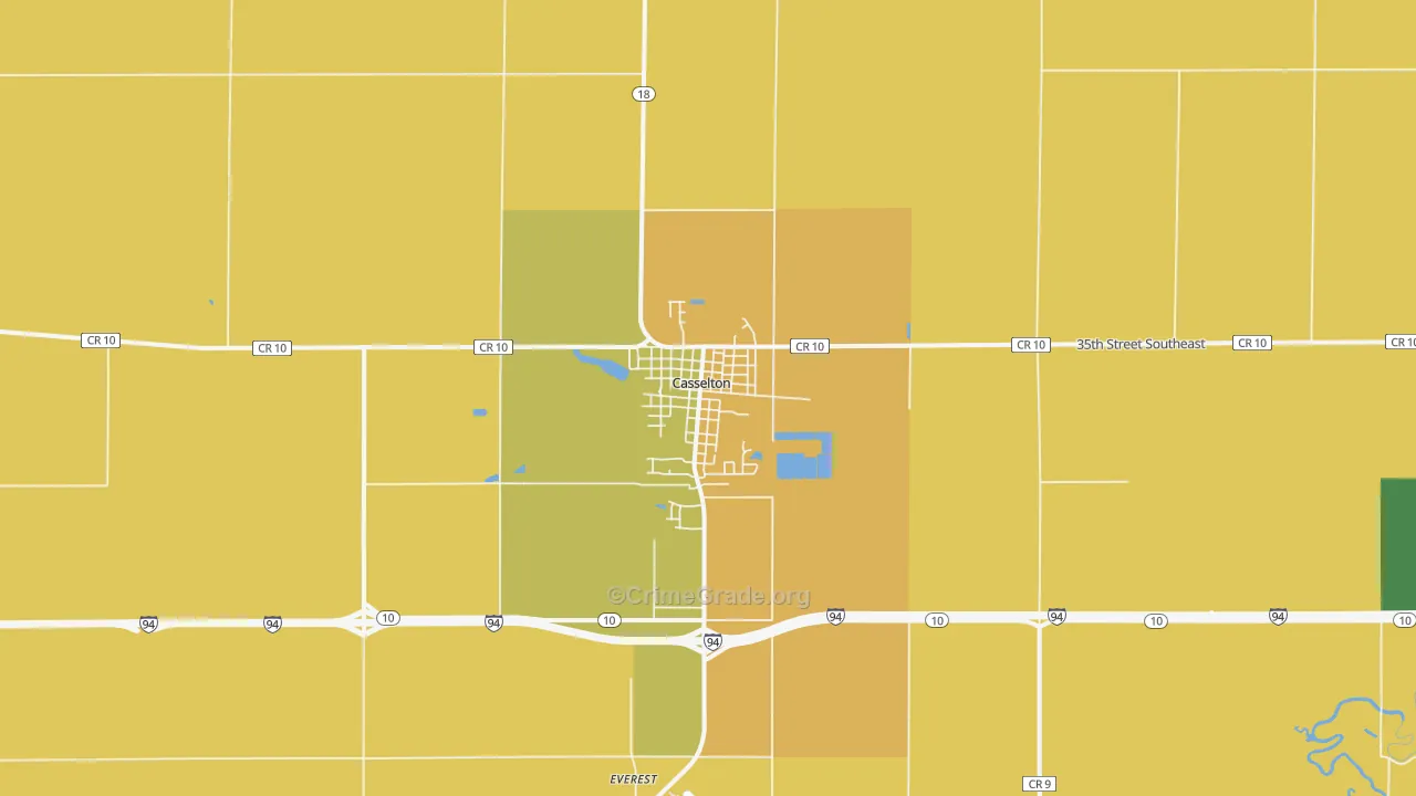 Casselton, ND Map of Theft Rates