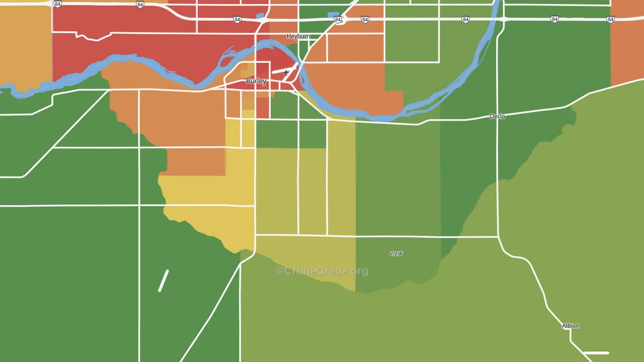 Cassia County, ID Map of Theft Rates