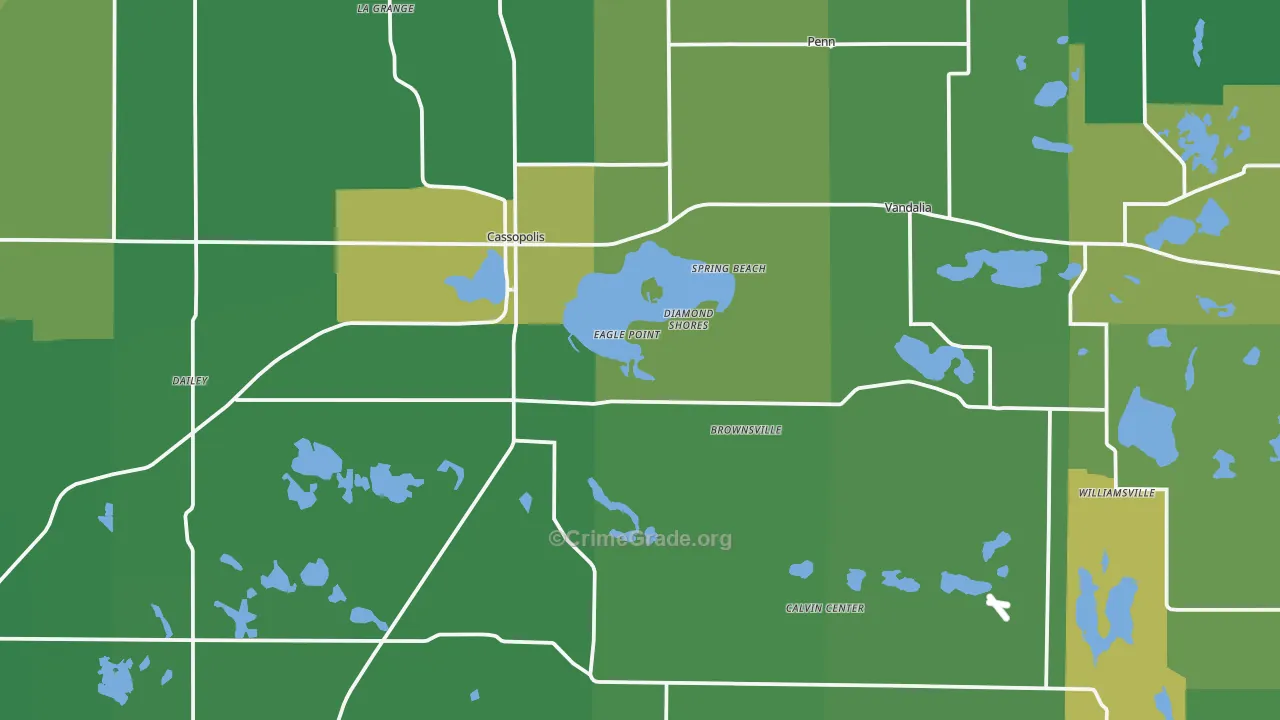 Cassopolis, MI Map of Theft Rates