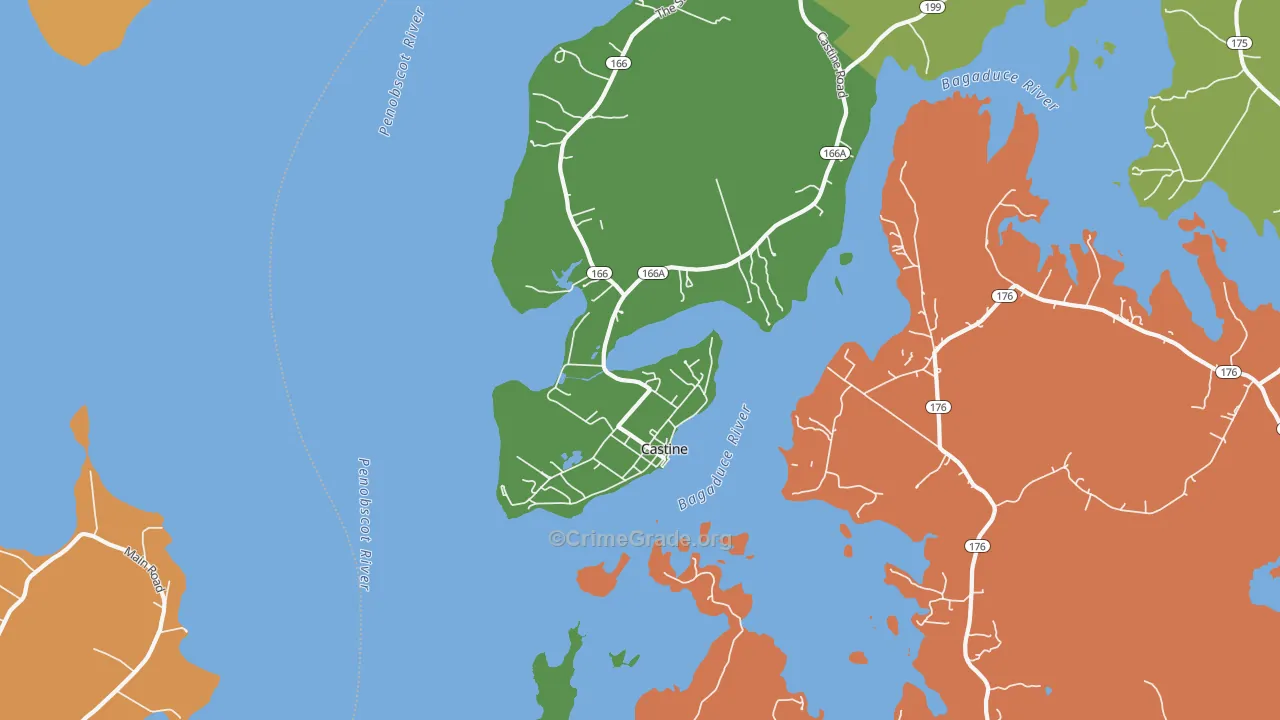 Castine, ME Map of Theft Rates