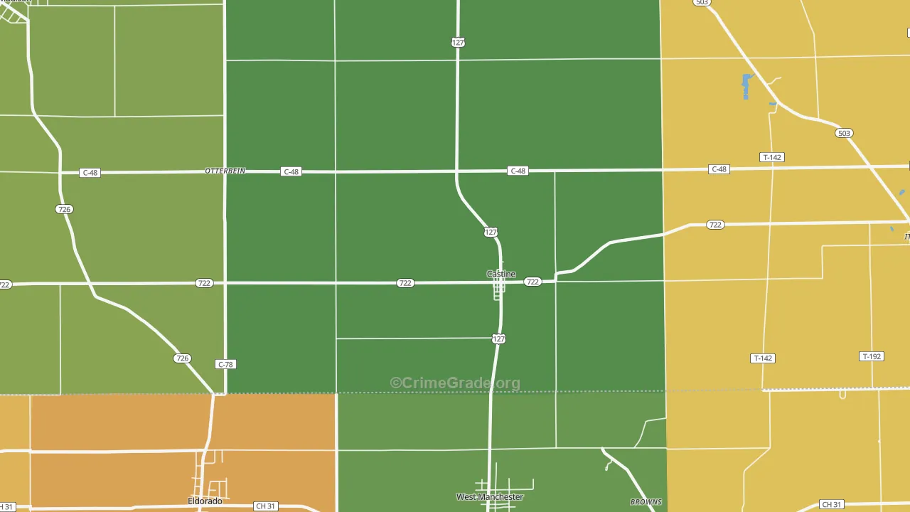 Castine, OH Map of Theft Rates