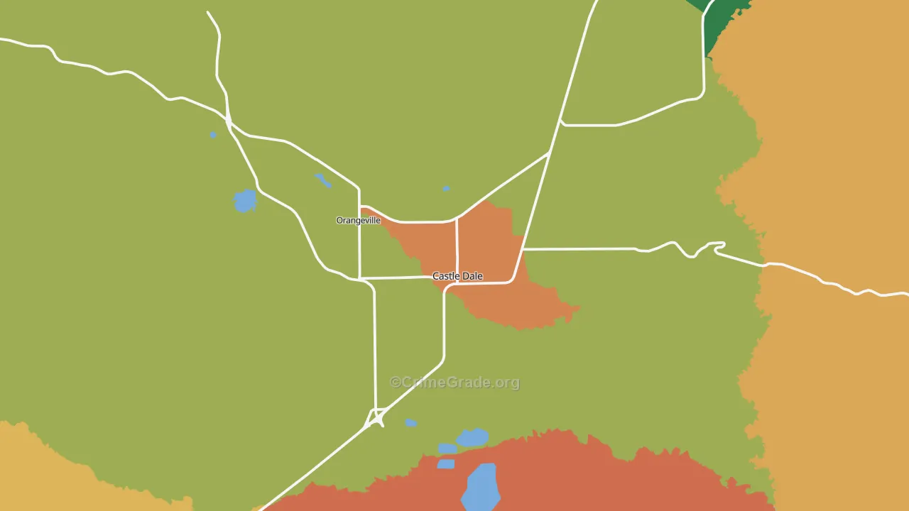 Castle Dale, UT Map of Theft Rates