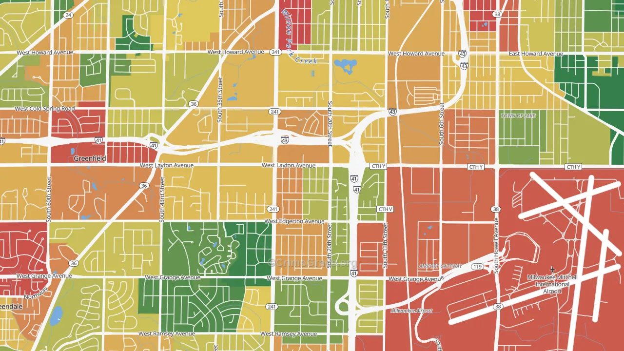 Castle Manor, Milwaukee, WI Map of Theft Rates