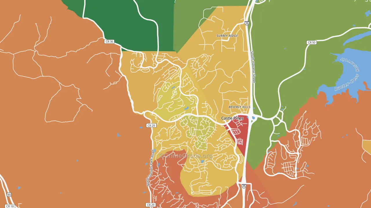 Castle Pines North, CO Map of Theft Rates
