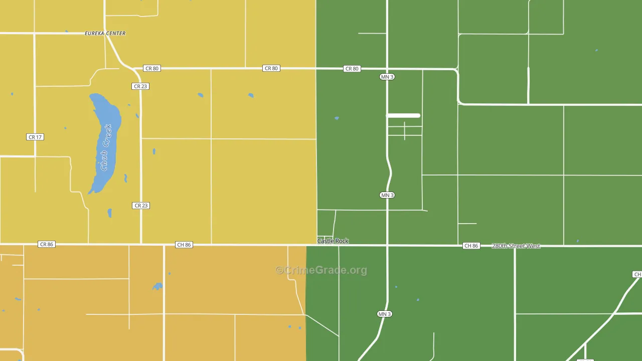 Castle Rock, MN Map of Theft Rates