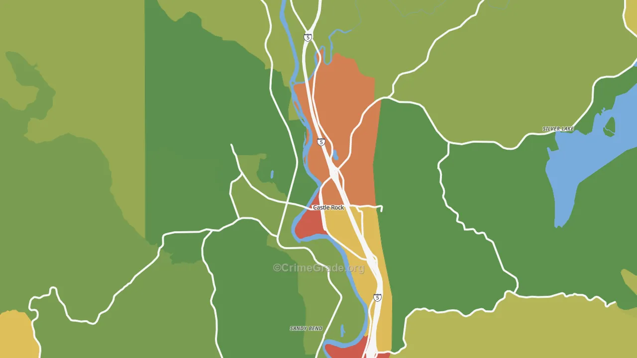 Castle Rock, WA Map of Theft Rates