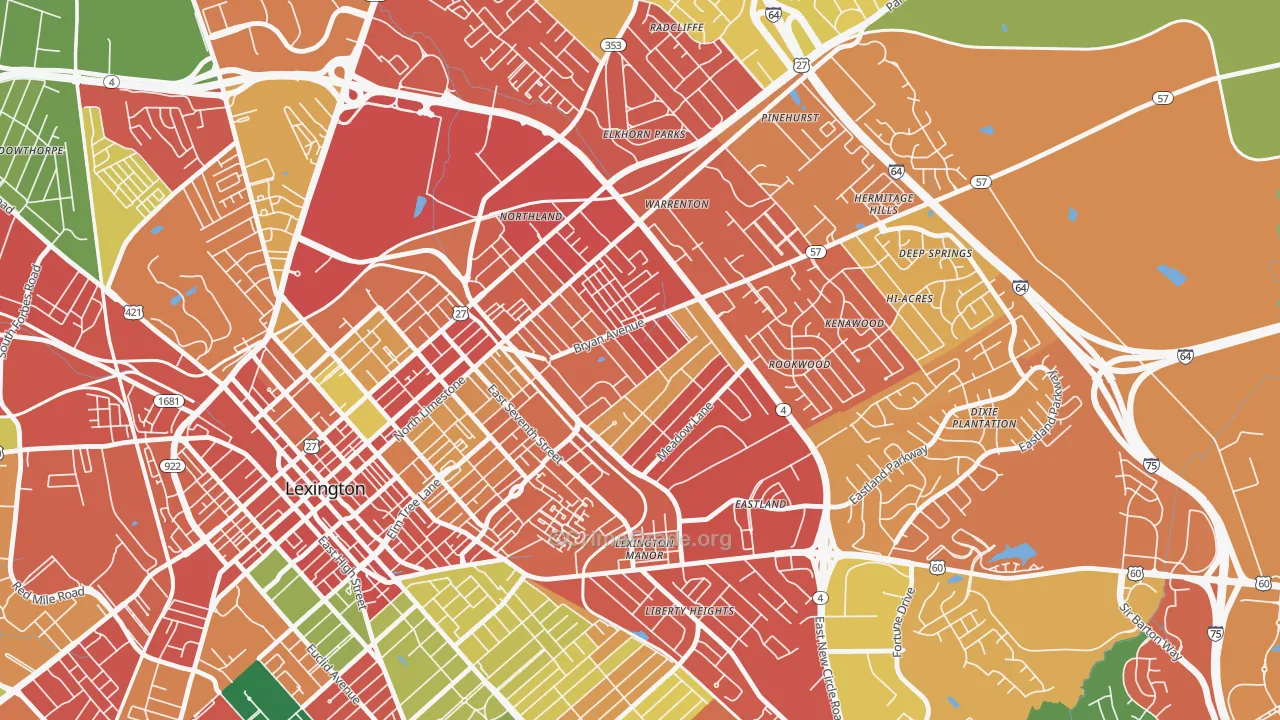 Castlewood Park, Lexington, KY Map of Theft Rates