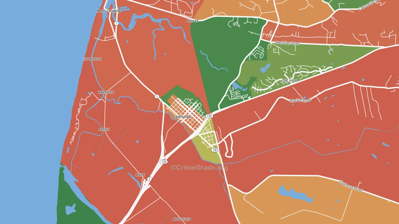 Castroville, CA Map of Theft Rates