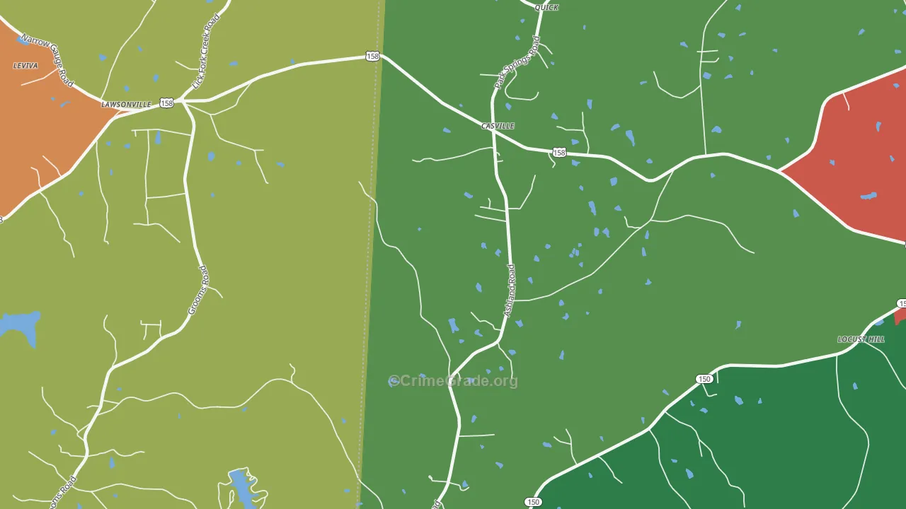 Casville, NC Map of Theft Rates