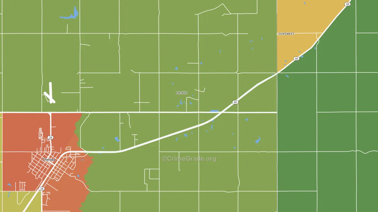 Catale, OK Map of Theft Rates