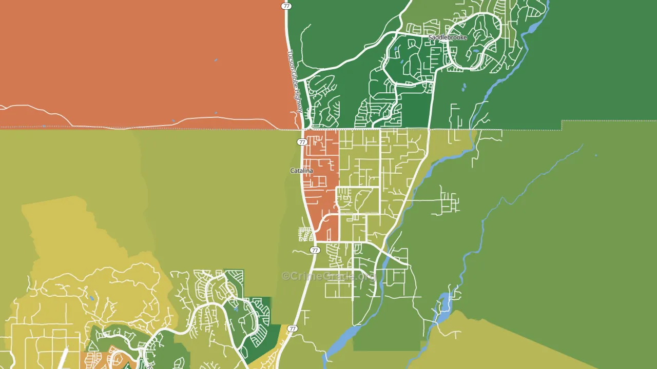 Catalina, AZ Map of Theft Rates