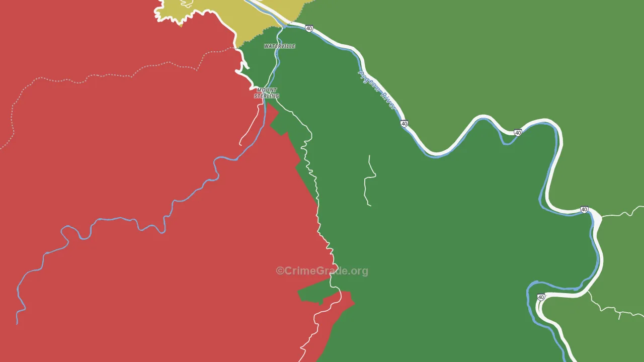 Cataloochee, NC Map of Theft Rates