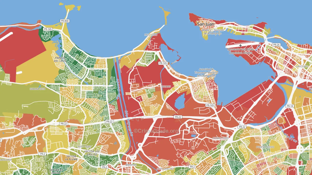 Catano Municipio, PR Map of Theft Rates