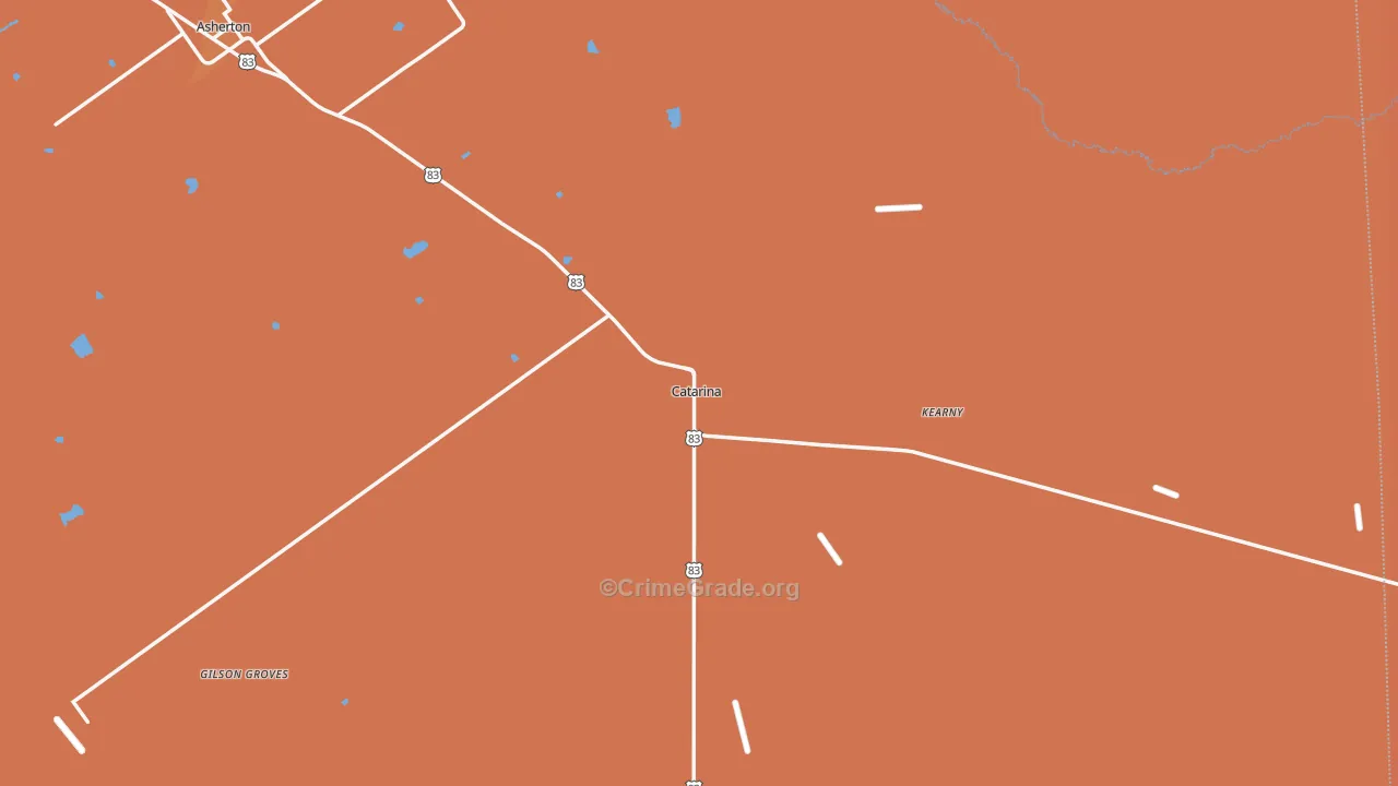 Catarina, TX Map of Theft Rates