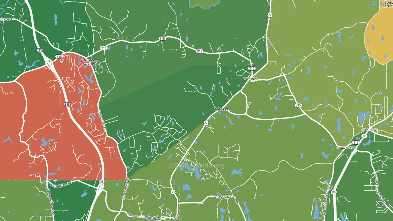 Cataula, GA Map of Theft Rates