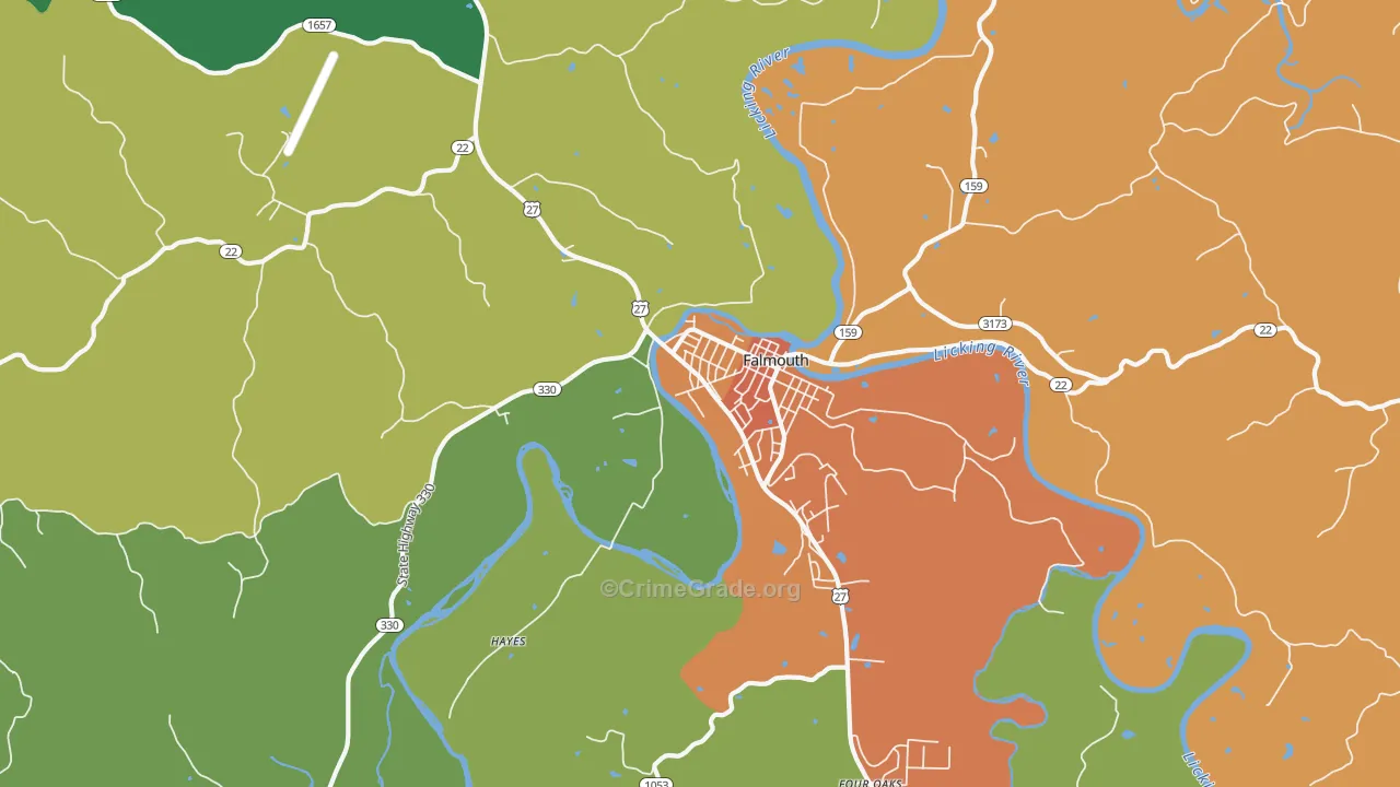 Catawba, KY Map of Theft Rates