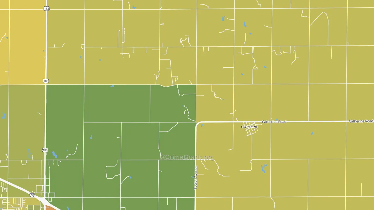 Catharine, KS Map of Theft Rates