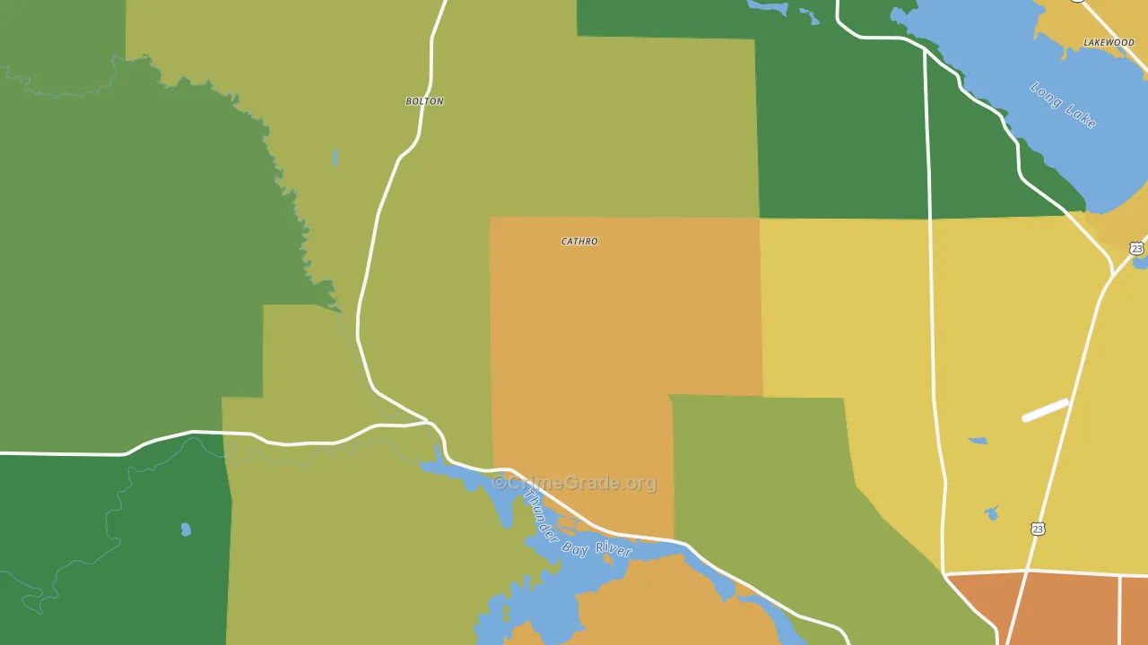 Cathro, MI Map of Theft Rates