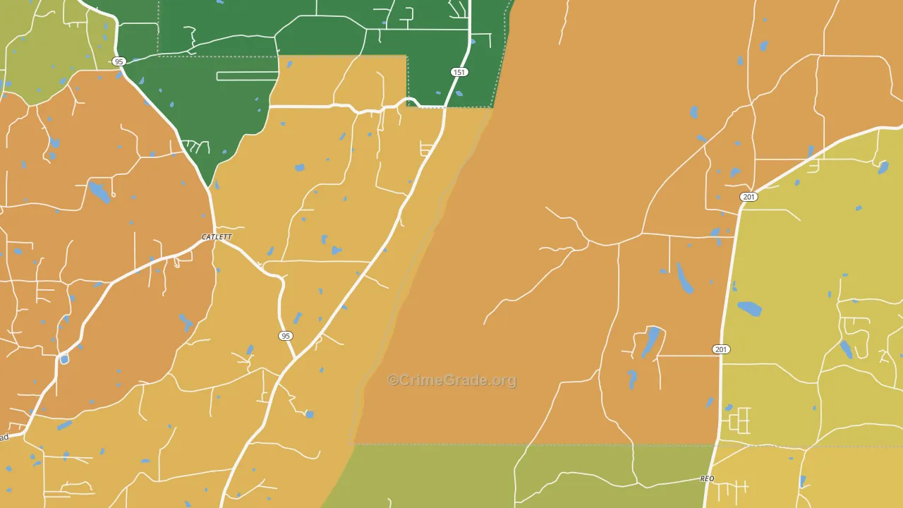 Catlett, GA Map of Theft Rates