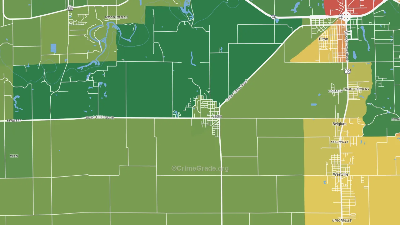 Catlin, IL Map of Theft Rates