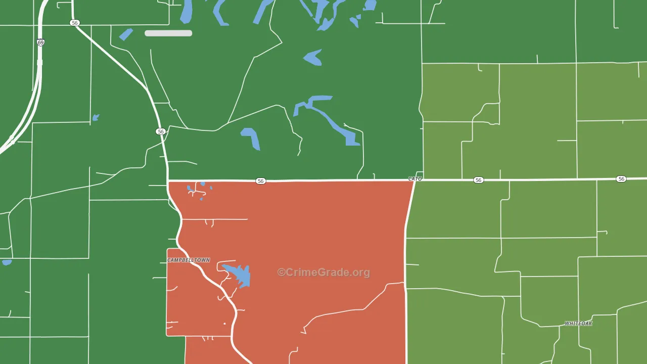 Cato, IN Map of Theft Rates
