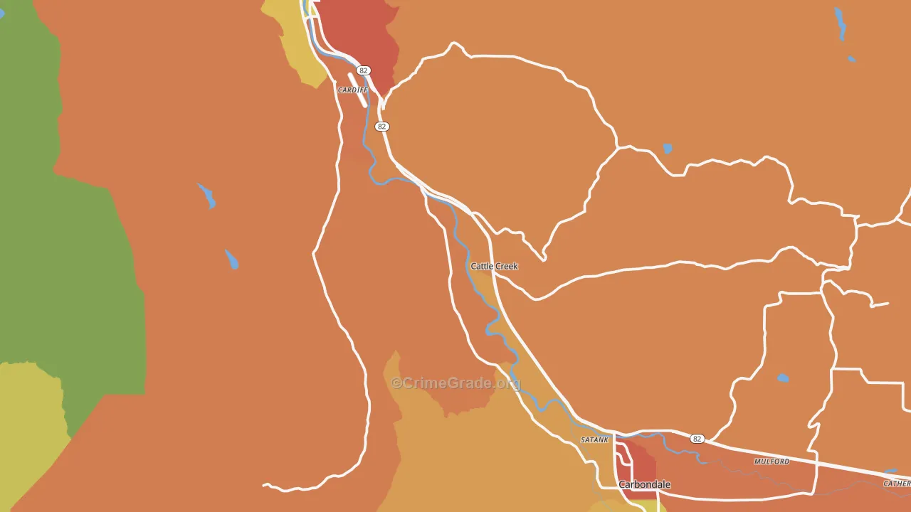 Cattle Creek, CO Map of Theft Rates
