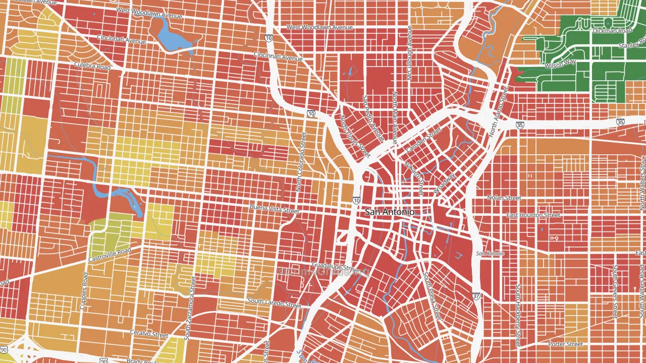 Cattleman Square, San Antonio, TX Map of Theft Rates
