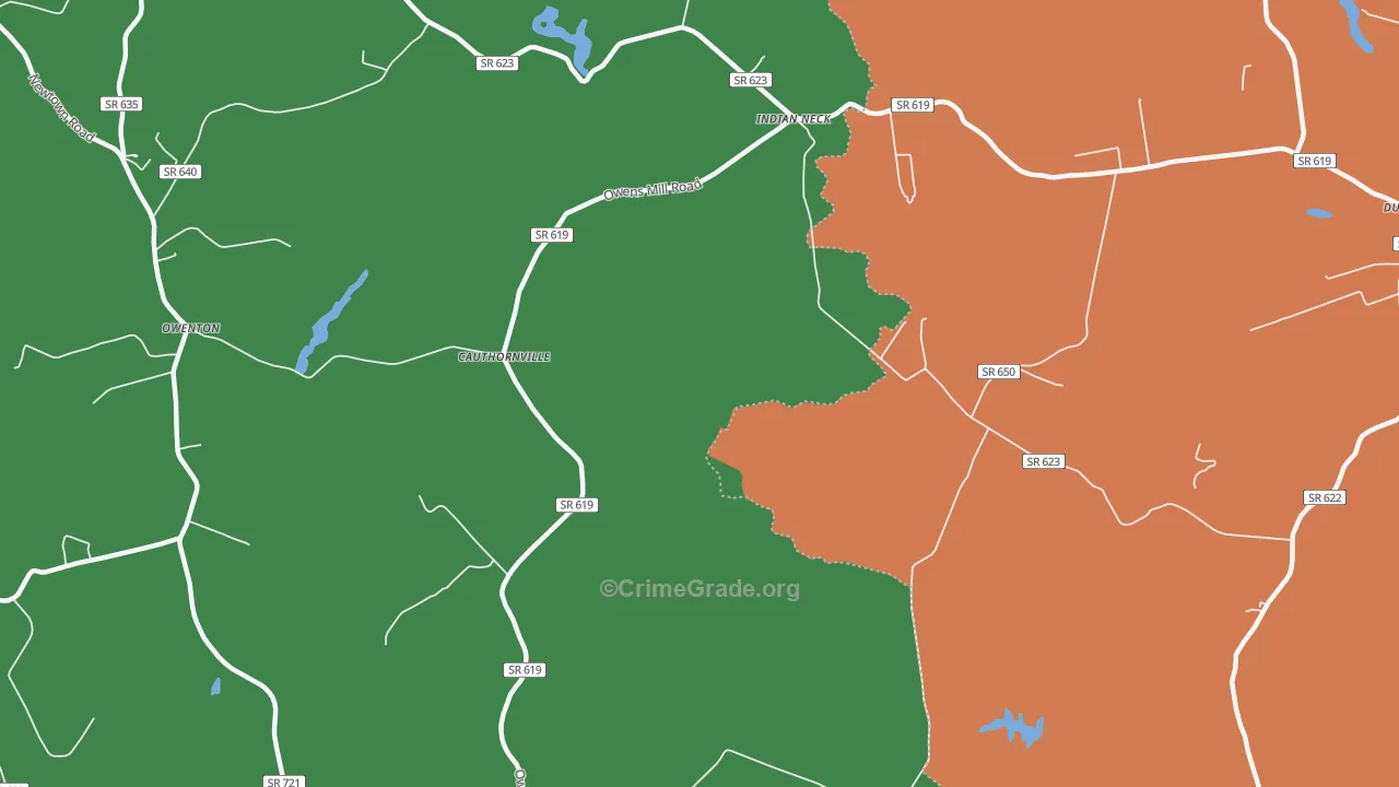 Cauthornville, VA Map of Theft Rates